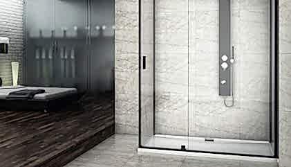 Flat Tekneli Siyah Profil Duşakabin