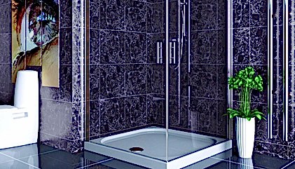 Tekneli Kare Şeffaf Cam Duşakabin