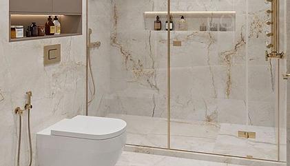 Teknesiz Altın Profilli Duşakabin