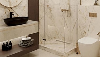 Teknesiz Şeffaf Camlı Köşe Duşakabin