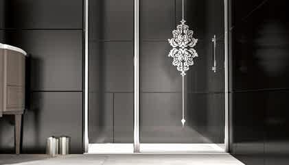 Teknesiz Zeminüstü Desenli Cam Duşakabin