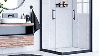 Teknesiz Siyah Profil Cam Duşakabin